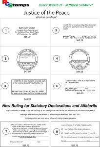 justice peace stamps note please