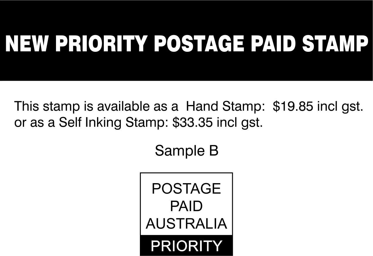 NEW PRIORITY POSTAGE PAID STAMP PG STAMPS