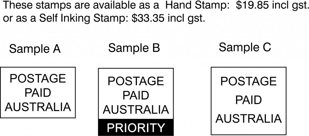 postage paid stamps Australia