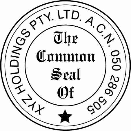Common Seal No. 4 -- $47.50 incl. gst. SELF INKING