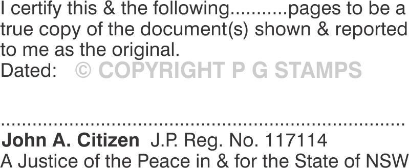 J. Peace No 12 JP Certification Stamp