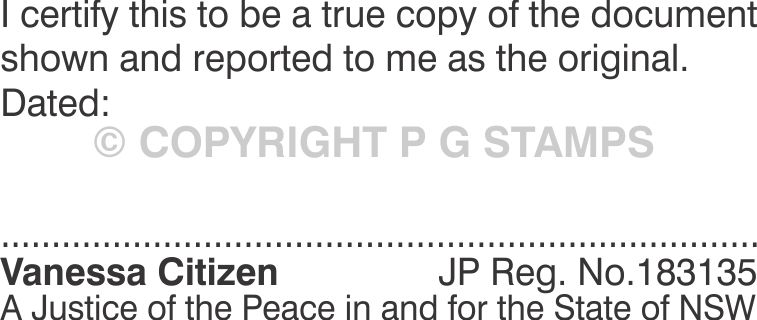 J. Peace No. 2  Certification Stamp