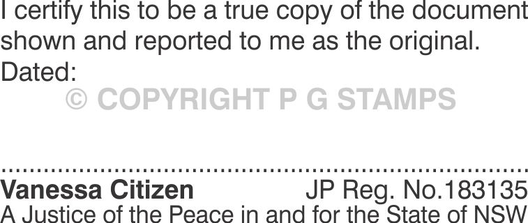 J. Peace No. 2 $42.20 incl. gst. Image size 68mm X 28mm