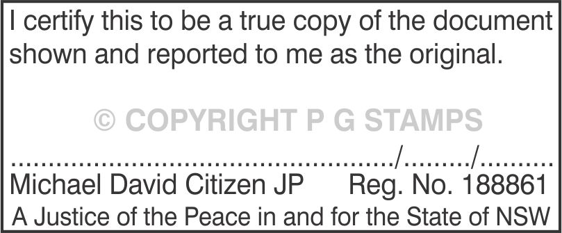 J. Peace No. 5 $42.20 incl. gst. Image size is 68mm x 28mm