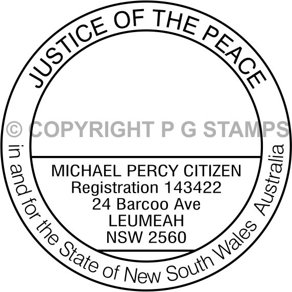 JP Stamp New South Wales Certifying self inking stamp