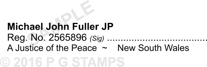 JP24  Name and Number Stamp