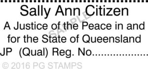 QLD02 Justice of the Peace Name Stamp