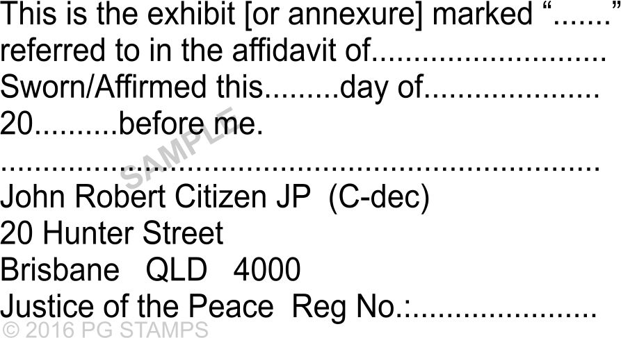 QLD20 JP Affirmation Stamp