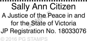 VIC01  Justice of the Peace Name and Number