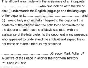 NT46  JP Affidavit with an interpreter