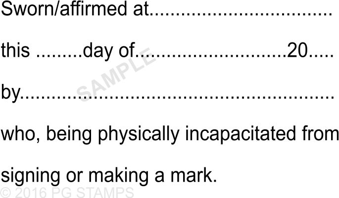 NT48  JP Sworn/Affirmed physically incapacitated