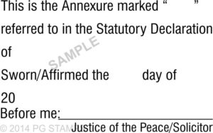 SA10 JP Affidavit stamp for Solicitor/Justice of the Peace