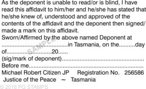 TAS39  JP Unable to read or Blind Affidavit