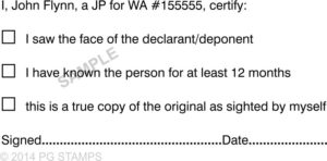 WA25  JP Identification Certification