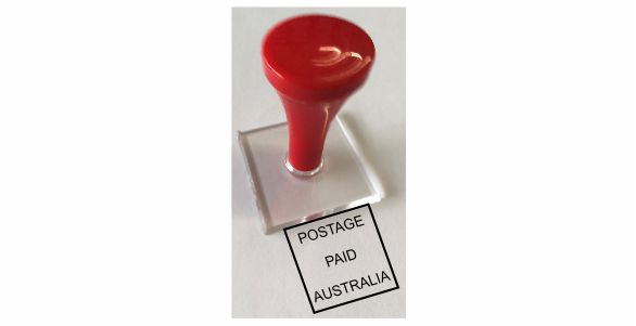 Sample A & C-Postage Paid Australia Hand Stamp $19.85 including gst-