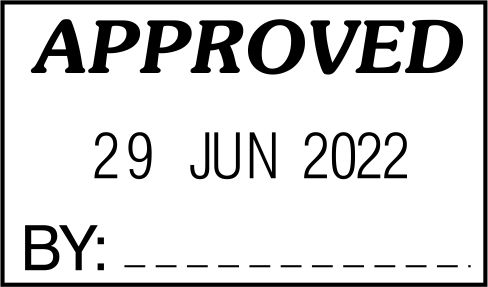 STOCK APPROVED DATE STAMP