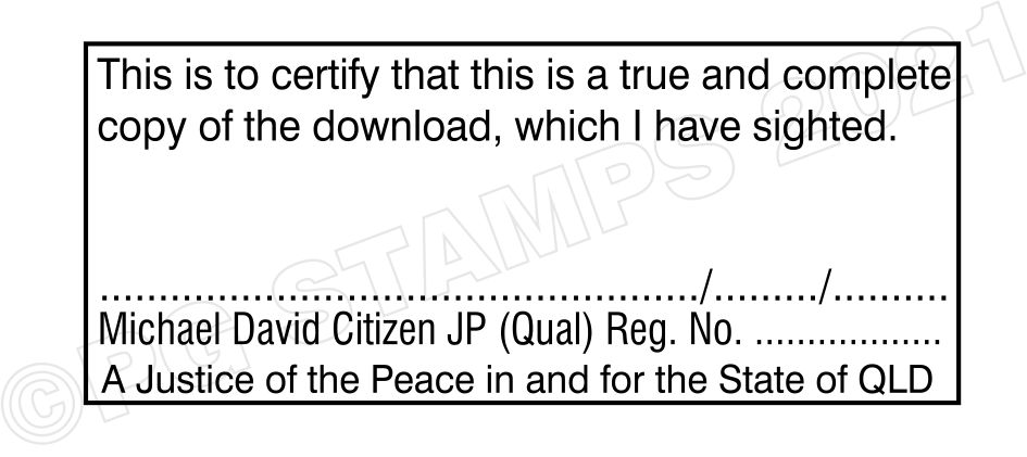 QLD32 Certifying Stamp - choice of four options