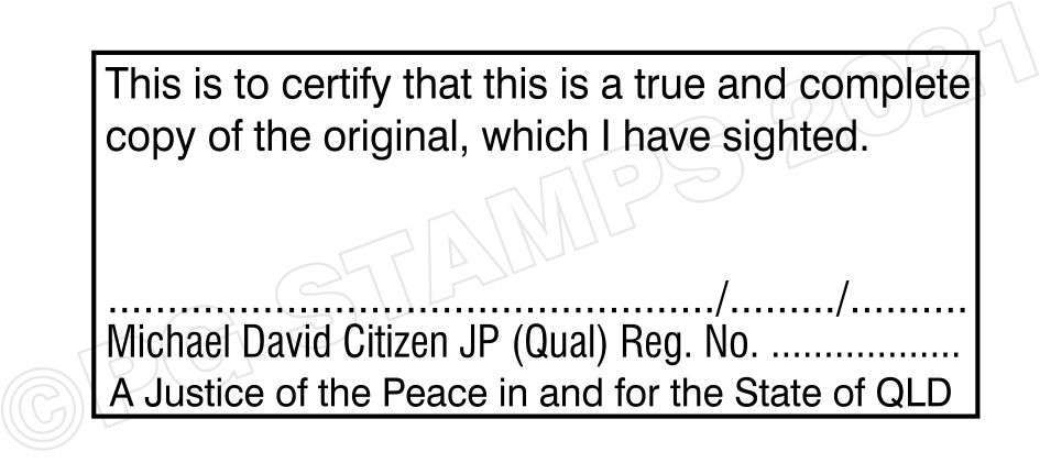 QLD32 Certifying Stamp - choice of four options