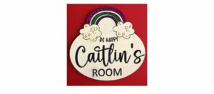 PERSONALISED TIMBER CHARACTER ROOM PLAQUE