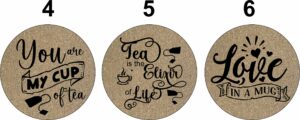 CORK COASTERS COFFEE TEA THEME