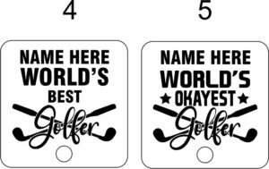 KEYRINGS GOLF THEME PERSONALISED