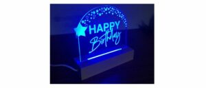 HAPPY BIRTHDAY STAR COMET LED ACRYLIC LIGHT BASE
