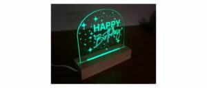HAPPY BIRTHDAY STAR SPARKLE LED ACRYLIC LIGHT BASE