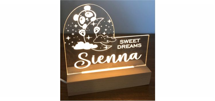 SWEET DREAMS PANDA LED ACRYLIC LIGHT BASE