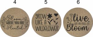 CORK COASTERS WILDFLOWER THEME