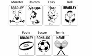 PERSONALISED NAME TAGS SMALL with/without image