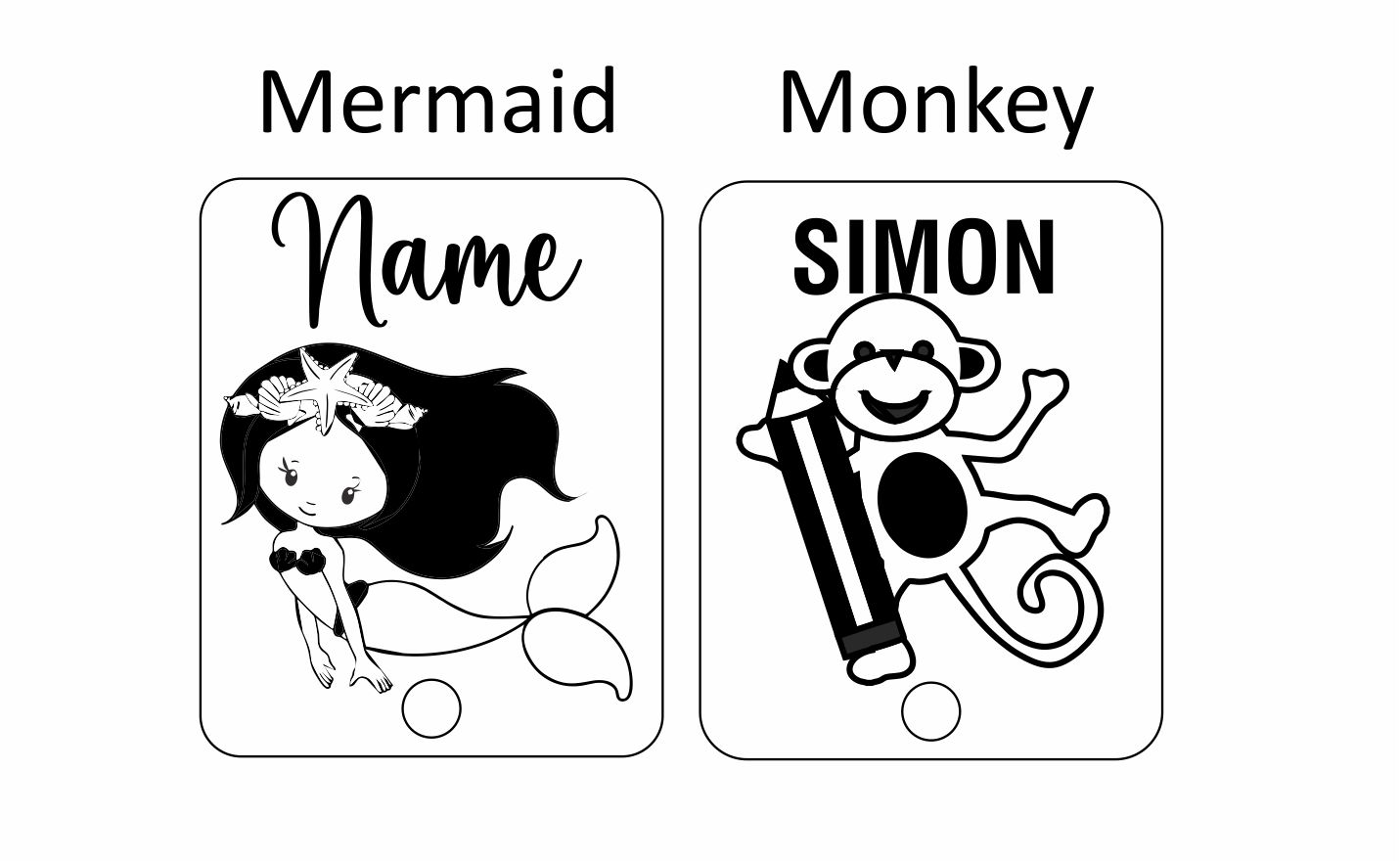 PERSONALISED NAME TAGS SMALL with/without image