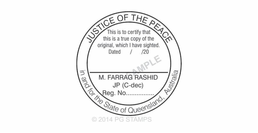 QLD38 JP Certification Stamp