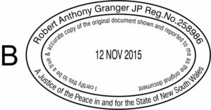 J.Peace No. 10. Certification Date Stamp