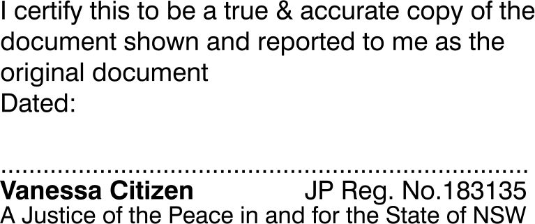 J. Peace No. 2  Certification Stamp