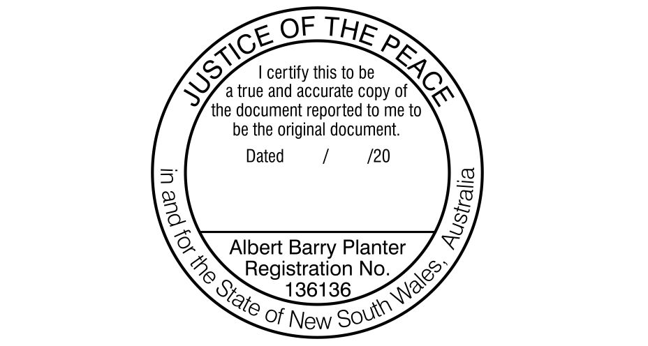 J. Peace No. 3   Round Certification Stamp