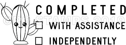 Cactus 12 COMPLETE CHECKBOX teacher stamp