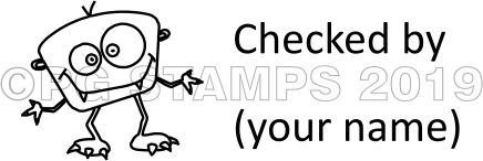 Monster 42 - CHECKED BY Personalised teacher stamp