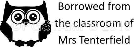 OWL 1 - Personalised BORROWED FROM teacher stamp