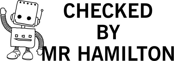 Robot 11 - CHECKED BY personalised teacher stamp