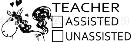 Unicorn 14 ASSISTED/UNASSISTED teacher stamp