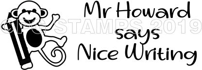 Monkey 3 - Personalised NICE WRITING Teacher Stamp