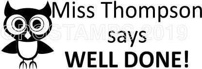 OWL 12 - Personalised Owl Well Done stamp