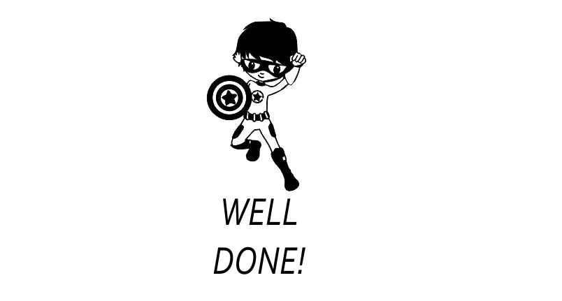 Super Hero 18 - WELL DONE - Teacher Stamp