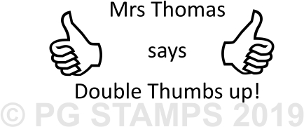 Double Thumbs Up - Personalised Teacher Stamp