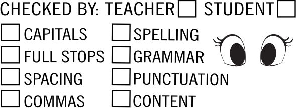 CHECKLIST Writing - Checked by Teacher/Student