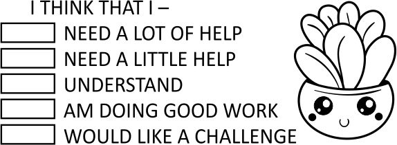 Cactus 5 - Self Assessment teacher stamp