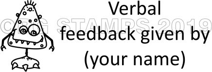 MONSTER 38- Personalised Verbal Feedback teacher stamp