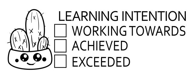 Cactus 10 Learning Intention Stamp