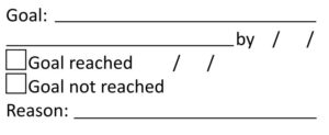GOAL SETTING - Goal reached/not reached